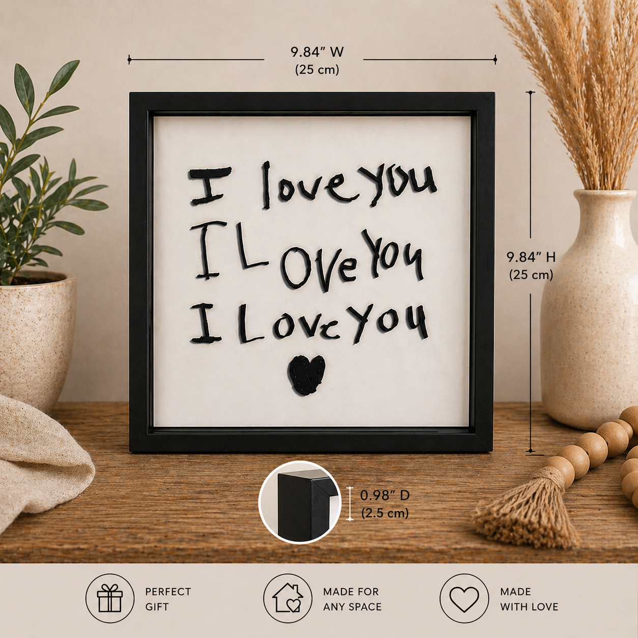 3D I Love You Signature Shadow Box